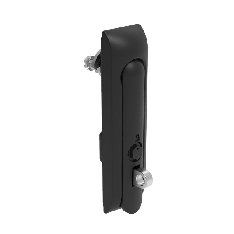 SOUTHCO Swinghandle Latch, Medium Size - 125 mm (4.92 in), With Padlock Hasp, Use with Linear Actuator or as Single Point Latch, Bellcore 216 Key, Non-Sealed, Zinc Alloy, Powder Coated, Black [H3-50-442-050]