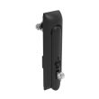 SOUTHCO Swinghandle Latch, Medium Size - 125 mm (4.92 in), With Padlock Hasp, Use with Linear Actuator or as Single Point Latch, 8 mm Triangle, Non-Sealed, Zinc Alloy, Powder Coated, Black [H3-50-447-050]