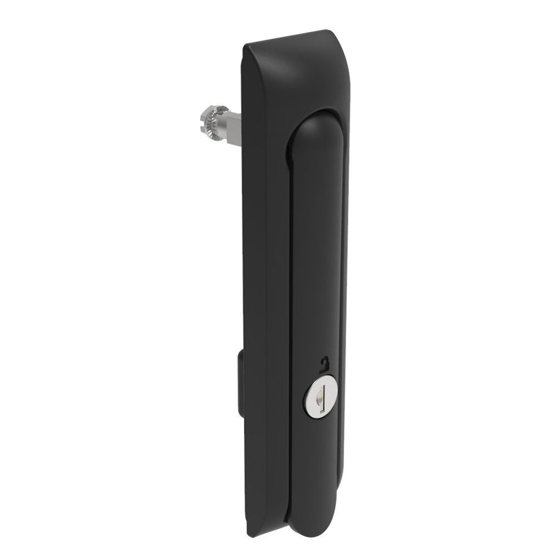 SOUTHCO Swinghandle Latch, Large Size - 150 mm (5.9 in), Without Padlock Hasp, Use with Linear Actuator, CH 751 Key (2 Keys Included), Non-Sealed, Zinc Alloy, Powder Coated, Black [H3-60-101-050]