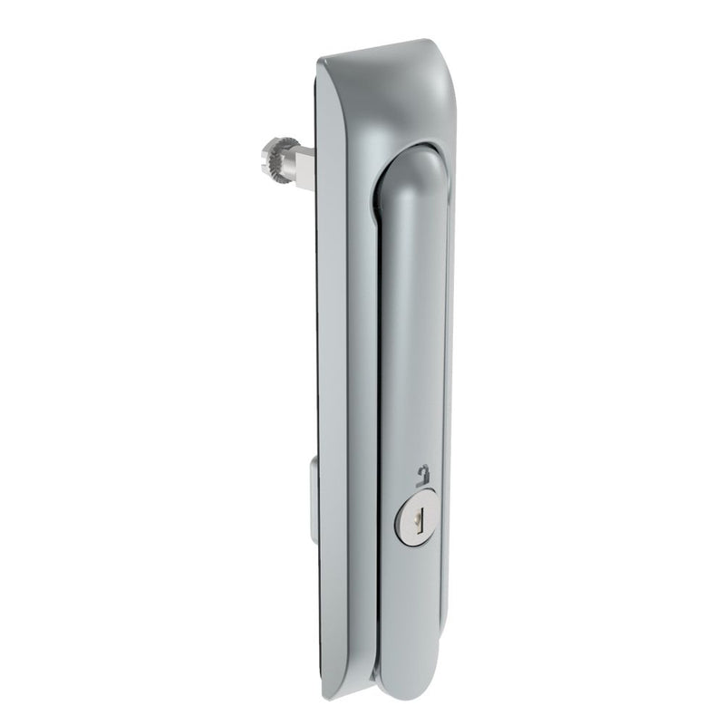 SOUTHCO Swinghandle Latch, Large Size - 150 mm (5.9 in), Without Padlock Hasp, Use with Linear Actuator, CH 300 Key, Non-Sealed, Zinc Alloy, Satin Chrome Plated [H3-60-102-044]