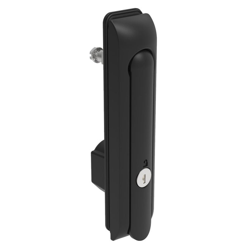 SOUTHCO Swinghandle Latch, Large Size - 150 mm (5.9 in), Without Padlock Hasp, Use with Linear Actuator, CH 300 Key, Sealed, Zinc Alloy, Powder Coated, Black [H3-60-102-150]