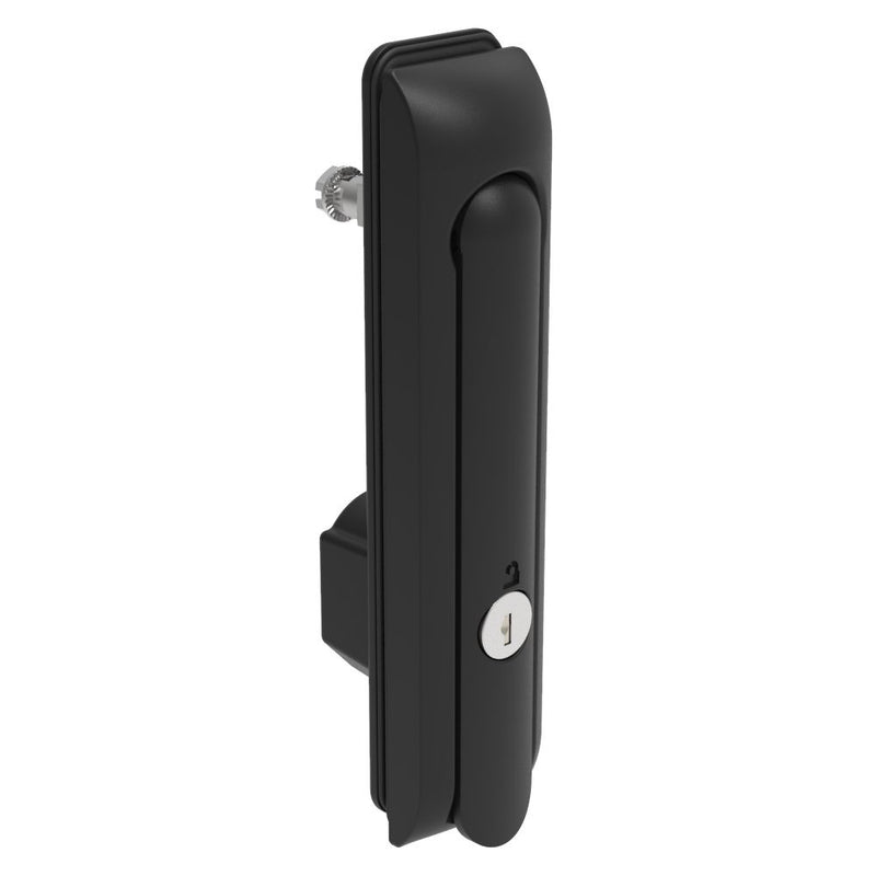 SOUTHCO Swinghandle Latch, Large Size - 150 mm (5.9 in), Without Padlock Hasp, Use with Linear Actuator, CH 333 Key, Sealed, Zinc Alloy, Powder Coated, Black [H3-60-103-150]