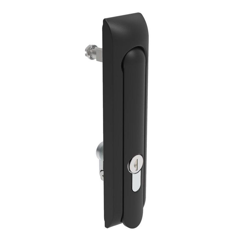 SOUTHCO Swinghandle Latch, Large Size - 150 mm (5.9 in), Without Padlock Hasp, Use with Linear Actuator, CH 300 Key DIN, Non-Sealed, Zinc Alloy, Powder Coated, Black [H3-60-122-050]