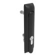 SOUTHCO Swinghandle Latch, Large Size - 150 mm (5.9 in), Without Padlock Hasp, Use with Linear Actuator, CH 300 Key DIN, Non-Sealed, Zinc Alloy, Powder Coated, Black [H3-60-122-050]
