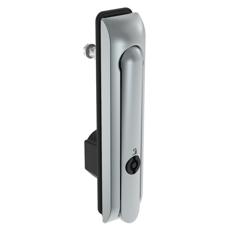 SOUTHCO Swinghandle Latch, Large Size - 150 mm (5.9 in), Without Padlock Hasp, Use with Linear Actuator, 5 mm Double Bit, Sealed, Zinc Alloy, Satin Chrome Plated [H3-60-141-144]