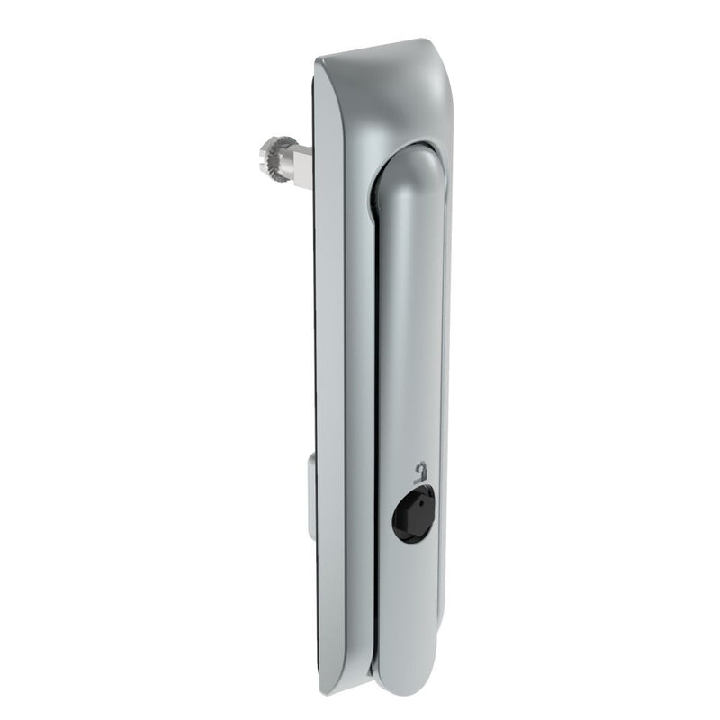 SOUTHCO Swinghandle Latch, Large Size - 150 mm (5.9 in), Without Padlock Hasp, Use with Linear Actuator, Bellcore 216 Key, Non-Sealed, Zinc Alloy, Satin Chrome Plated [H3-60-142-044]