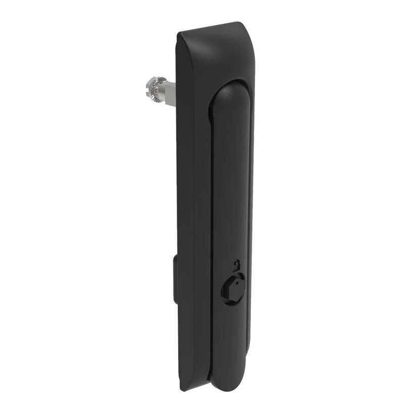 SOUTHCO Swinghandle Latch, Large Size - 150 mm (5.9 in), Without Padlock Hasp, Use with Linear Actuator, Bellcore 216 Key, Non-Sealed, Zinc Alloy, Powder Coated, Black [H3-60-142-050]