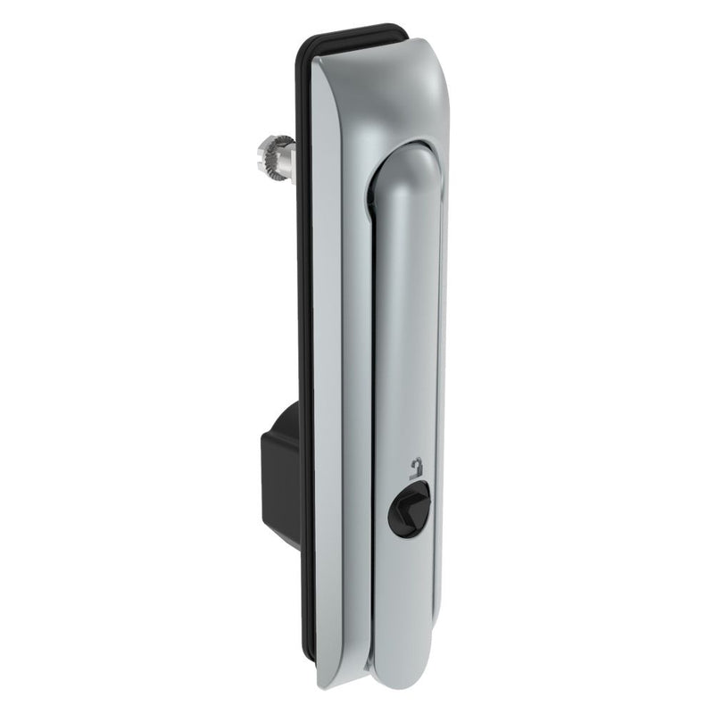 SOUTHCO Swinghandle Latch, Large Size - 150 mm (5.9 in), Without Padlock Hasp, Use with Linear Actuator, 8 mm Triangle, Sealed, Zinc Alloy, Satin Chrome Plated [H3-60-147-144]