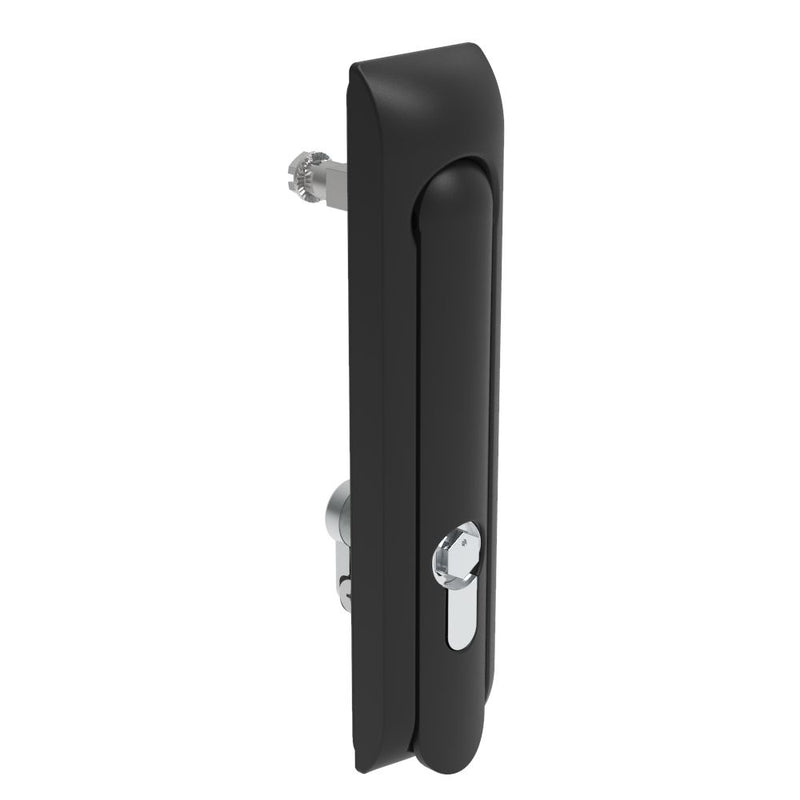 SOUTHCO Swinghandle Latch, Large Size - 150 mm (5.9 in), Without Padlock Hasp, Use with Linear Actuator, Bellcore 216 Key DIN, Non-Sealed, Zinc Alloy, Powder Coated, Black [H3-60-172-050]