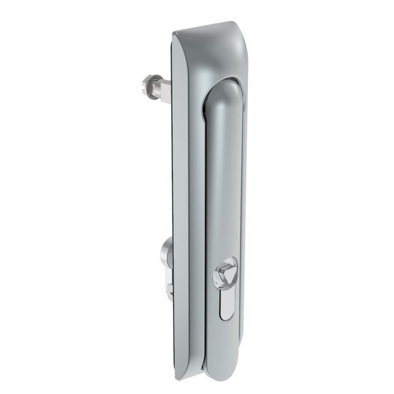 SOUTHCO Swinghandle Latch, Large Size - 150 mm (5.9 in), Without Padlock Hasp, Use with Linear Actuator, 8 mm Triangle DIN, Non-Sealed, Zinc Alloy, Satin Chrome Plated [H3-60-177-044]