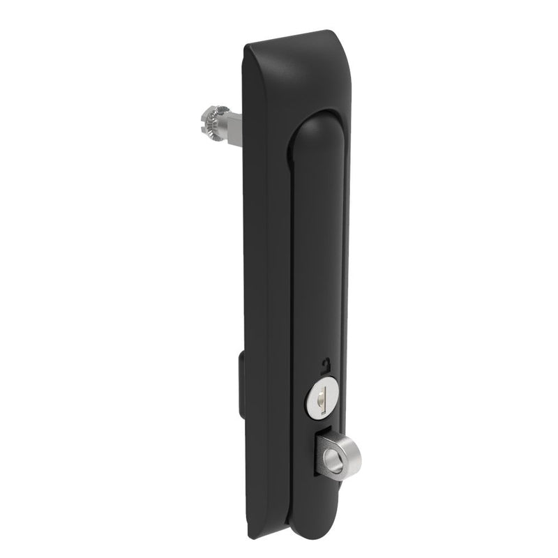 SOUTHCO Swinghandle Latch, Large Size - 150 mm (5.9 in), With Padlock Hasp, Use with Linear Actuator or as Single Point Latch, CH 751 Key (2 Keys Included), Non-Sealed, Zinc Alloy, Powder Coated, Black [H3-60-201-050]