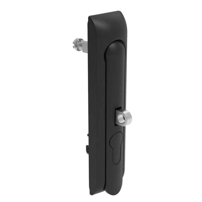 SOUTHCO Swinghandle Latch, Large Size - 150 mm (5.9 in), With Padlock Hasp, Use with Linear Actuator or as Single Point Latch, Non-Locking with detent, Non-Sealed, Zinc Alloy, Powder Coated, Black [H3-60-220-050]