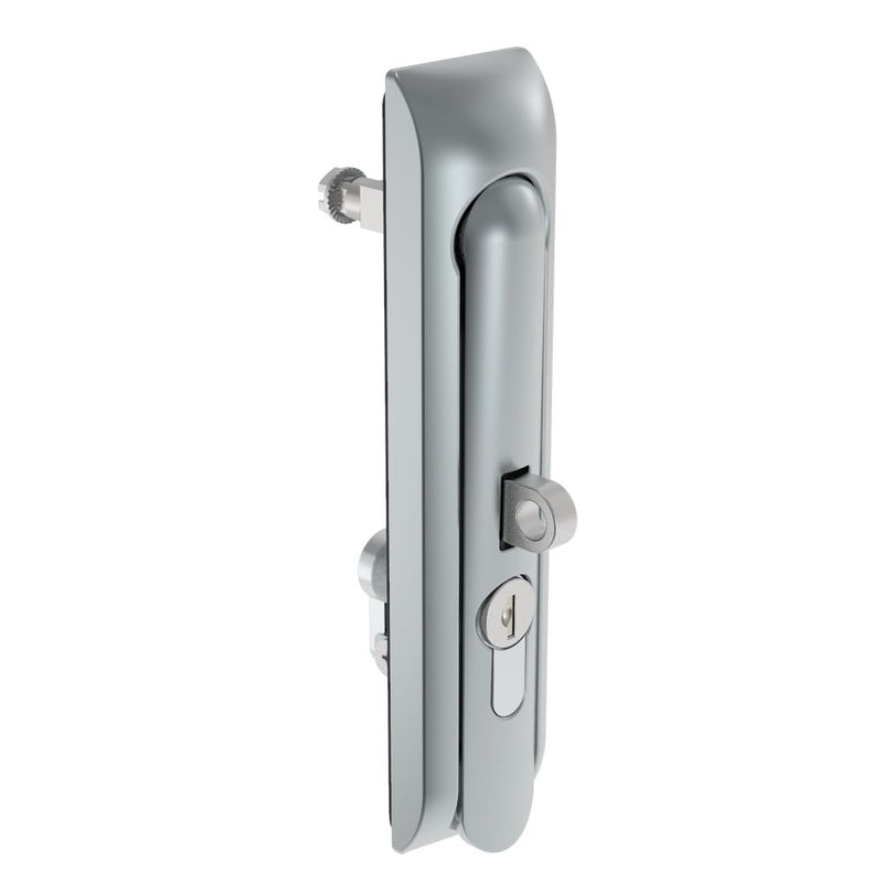 SOUTHCO Swinghandle Latch, Large Size - 150 mm (5.9 in), With Padlock Hasp, Use with Linear Actuator or as Single Point Latch, CH 333 Key DIN, Non-Sealed, Zinc Alloy, Satin Chrome Plated [H3-60-223-044]