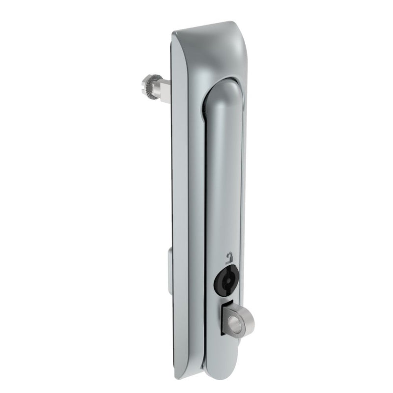 SOUTHCO Swinghandle Latch, Large Size - 150 mm (5.9 in), With Padlock Hasp, Use with Linear Actuator or as Single Point Latch, 3 mm Double Bit, Non-Sealed, Zinc Alloy, Satin Chrome Plated [H3-60-240-044]