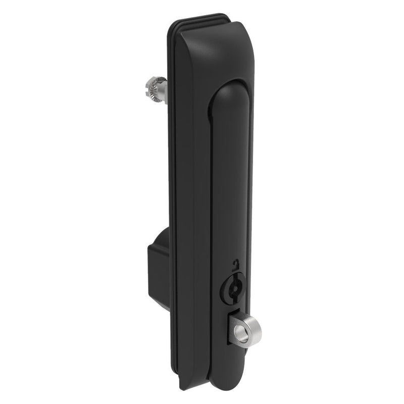 SOUTHCO Swinghandle Latch, Large Size - 150 mm (5.9 in), With Padlock Hasp, Use with Linear Actuator or as Single Point Latch, 3 mm Double Bit, Sealed, Zinc Alloy, Powder Coated, Black [H3-60-240-150]