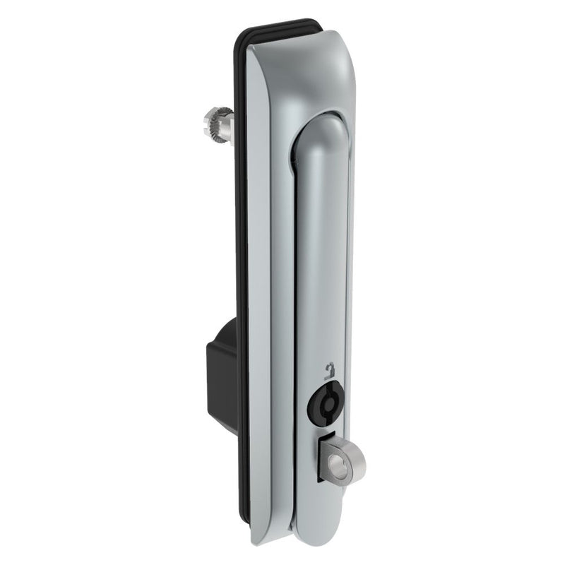 SOUTHCO Swinghandle Latch, Large Size - 150 mm (5.9 in), With Padlock Hasp, Use with Linear Actuator or as Single Point Latch, 5 mm Double Bit, Sealed, Zinc Alloy, Satin Chrome Plated [H3-60-241-144]