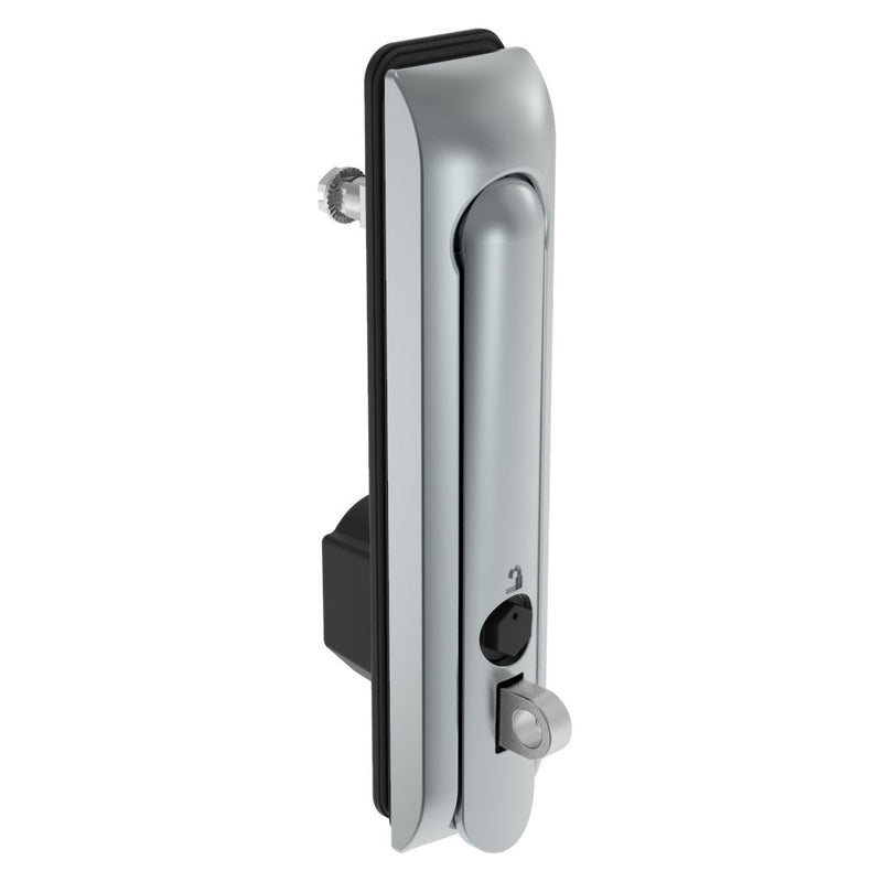 SOUTHCO Swinghandle Latch, Large Size - 150 mm (5.9 in), With Padlock Hasp, Use with Linear Actuator or as Single Point Latch, Bellcore 216 Key, Sealed, Zinc Alloy, Satin Chrome Plated [H3-60-242-144]