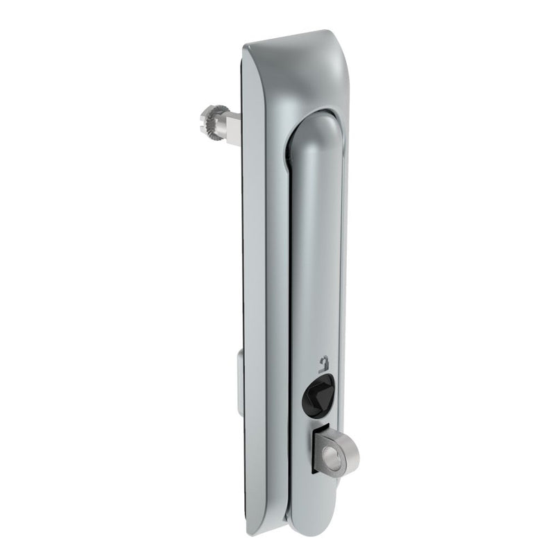SOUTHCO Swinghandle Latch, Large Size - 150 mm (5.9 in), With Padlock Hasp, Use with Linear Actuator or as Single Point Latch, 8 mm Triangle, Non-Sealed, Zinc Alloy, Satin Chrome Plated [H3-60-247-044]