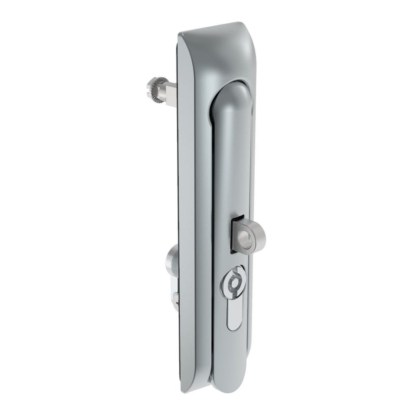 SOUTHCO Swinghandle Latch, Large Size - 150 mm (5.9 in), With Padlock Hasp, Use with Linear Actuator or as Single Point Latch, 5 mm Double Bit DIN, Non-Sealed, Zinc Alloy, Satin Chrome Plated [H3-60-271-044]