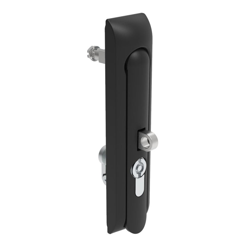 SOUTHCO Swinghandle Latch, Large Size - 150 mm (5.9 in), With Padlock Hasp, Use with Linear Actuator or as Single Point Latch, 5 mm Double Bit DIN, Non-Sealed, Zinc Alloy, Powder Coated, Black [H3-60-271-050]
