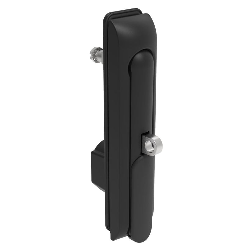 SOUTHCO Swinghandle Latch, Large Size - 150 mm (5.9 in), With Padlock Hasp, Use with Linear Actuator or as Single Point Latch, 5 mm Double Bit DIN, Sealed, Zinc Alloy, Powder Coated, Black [H3-60-271-150]