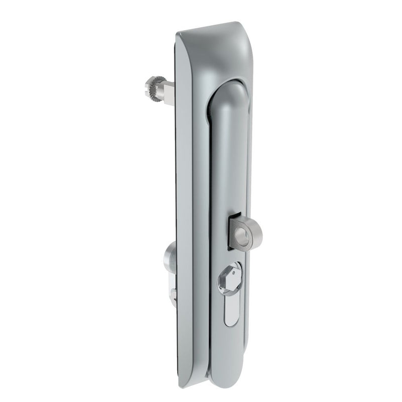 SOUTHCO Swinghandle Latch, Large Size - 150 mm (5.9 in), With Padlock Hasp, Use with Linear Actuator or as Single Point Latch, Bellcore 216 Key DIN, Non-Sealed, Zinc Alloy, Satin Chrome Plated [H3-60-272-044]