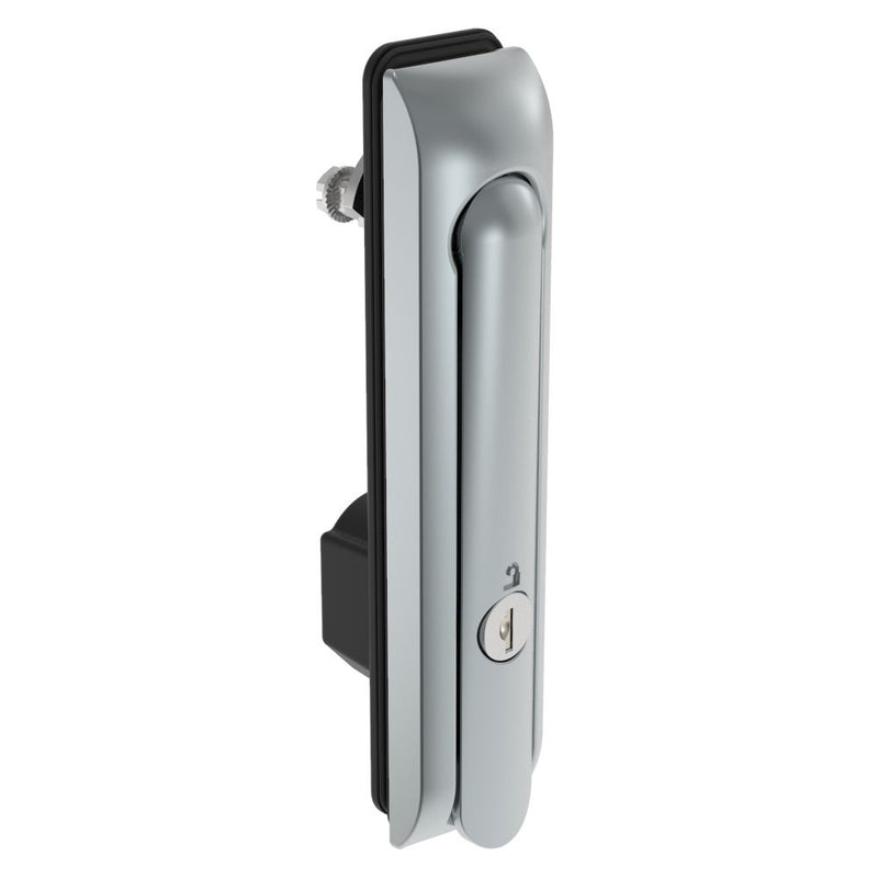 SOUTHCO Swinghandle Latch, Large Size - 150 mm (5.9 in), Without Padlock Hasp, Use with Linear Actuator, CH 751 Key (2 Keys Included), Sealed, Zinc Alloy, Satin Chrome Plated [H3-60-301-144]