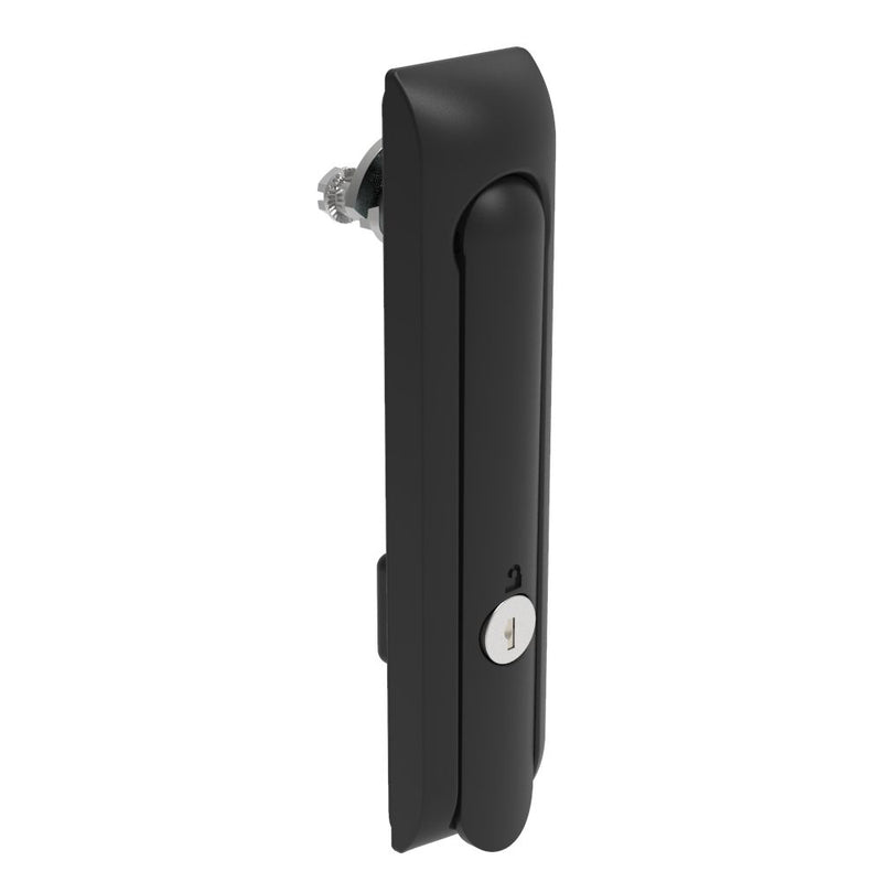 SOUTHCO Swinghandle Latch, Large Size - 150 mm (5.9 in), Without Padlock Hasp, Use with Linear Actuator, CH 333 Key, Non-Sealed, Zinc Alloy, Powder Coated, Black [H3-60-303-050]