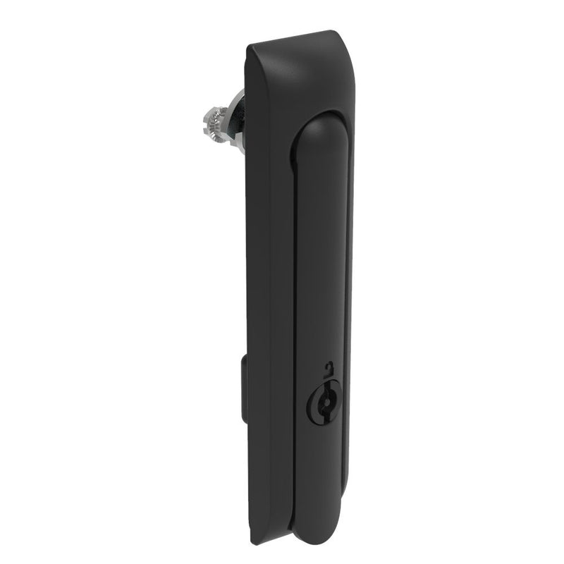 SOUTHCO Swinghandle Latch, Large Size - 150 mm (5.9 in), Without Padlock Hasp, Use with Linear Actuator, 3 mm Double Bit, Non-Sealed, Zinc Alloy, Powder Coated, Black [H3-60-340-050]