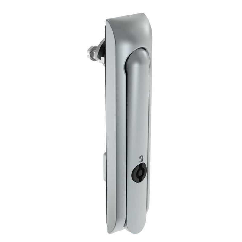 SOUTHCO Swinghandle Latch, Large Size - 150 mm (5.9 in), Without Padlock Hasp, Use with Linear Actuator, 5 mm Double Bit, Non-Sealed, Zinc Alloy, Satin Chrome Plated [H3-60-341-044]