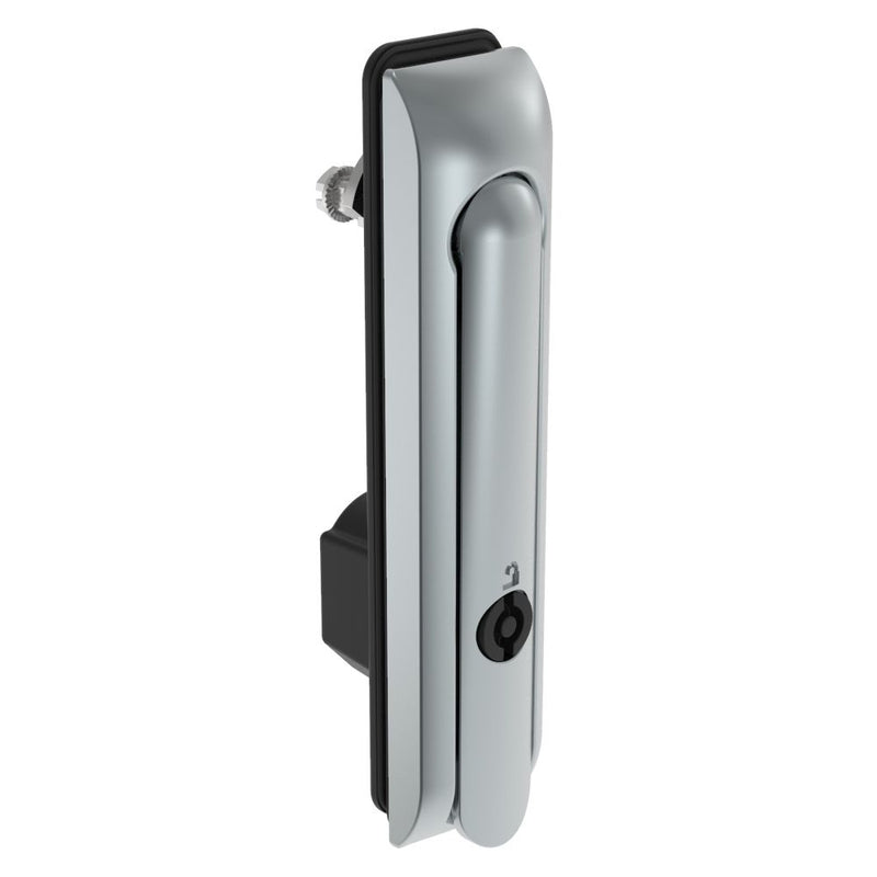 SOUTHCO Swinghandle Latch, Large Size - 150 mm (5.9 in), Without Padlock Hasp, Use with Linear Actuator, 5 mm Double Bit, Sealed, Zinc Alloy, Satin Chrome Plated [H3-60-341-144]