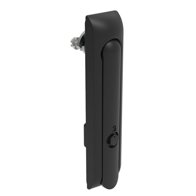SOUTHCO Swinghandle Latch, Large Size - 150 mm (5.9 in), Without Padlock Hasp, Use with Linear Actuator, Bellcore 216 Key, Non-Sealed, Zinc Alloy, Powder Coated, Black [H3-60-342-050]