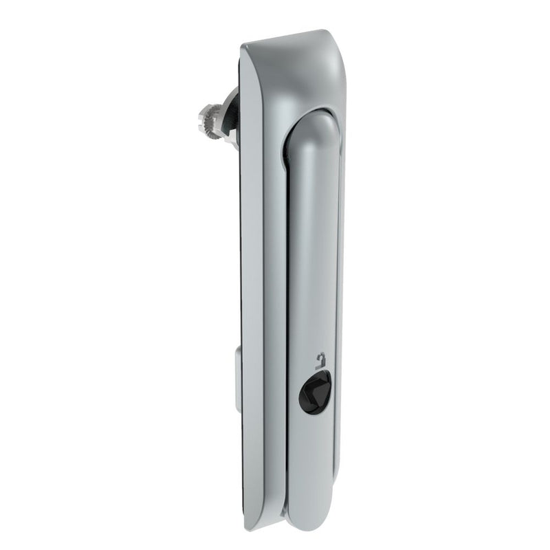 SOUTHCO Swinghandle Latch, Large Size - 150 mm (5.9 in), Without Padlock Hasp, Use with Linear Actuator, 8 mm Triangle, Non-Sealed, Zinc Alloy, Satin Chrome Plated [H3-60-347-044]