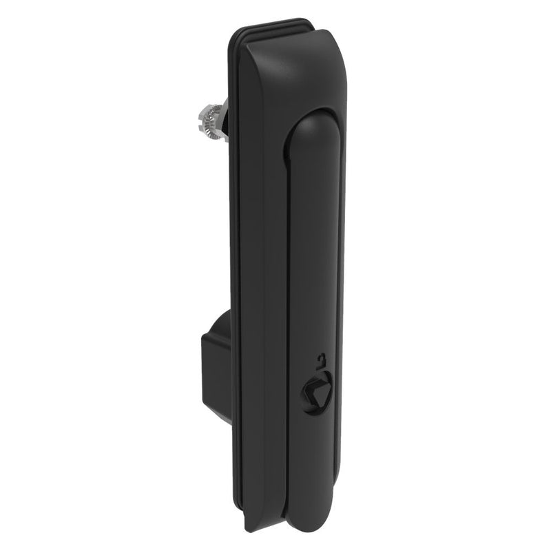 SOUTHCO Swinghandle Latch, Large Size - 150 mm (5.9 in), Without Padlock Hasp, Use with Linear Actuator, 8 mm Triangle, Sealed, Zinc Alloy, Powder Coated, Black [H3-60-347-150]
