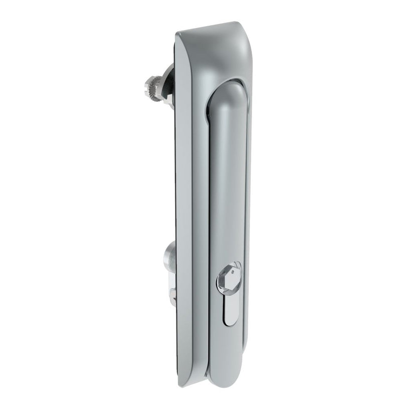 SOUTHCO Swinghandle Latch, Large Size - 150 mm (5.9 in), Without Padlock Hasp, Use with Linear Actuator, Bellcore 216 Key DIN, Non-Sealed, Zinc Alloy, Satin Chrome Plated [H3-60-372-044]