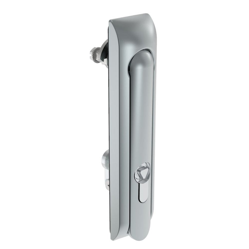 SOUTHCO Swinghandle Latch, Large Size - 150 mm (5.9 in), Without Padlock Hasp, Use with Linear Actuator, 8 mm Triangle DIN, Non-Sealed, Zinc Alloy, Satin Chrome Plated [H3-60-377-044]