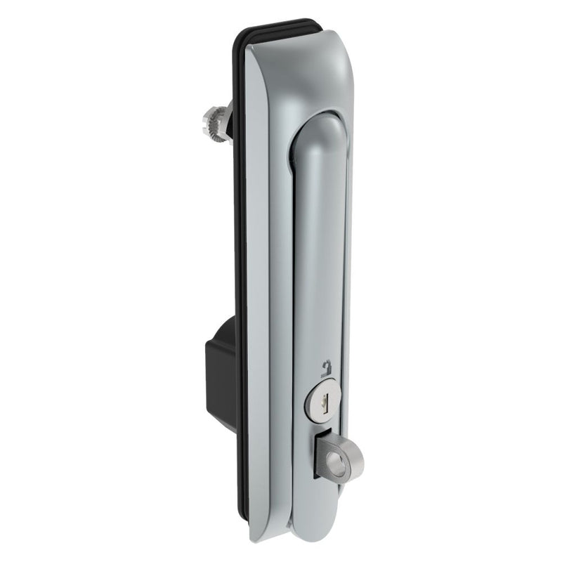 SOUTHCO Swinghandle Latch, Large Size - 150 mm (5.9 in), With Padlock Hasp, Use with Linear Actuator or as Single Point Latch, CH 300 Key, Sealed, Zinc Alloy, Satin Chrome Plated [H3-60-402-144]