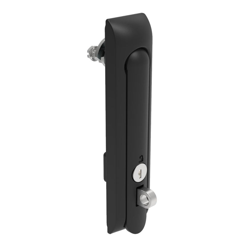 SOUTHCO Swinghandle Latch, Large Size - 150 mm (5.9 in), With Padlock Hasp, Use with Linear Actuator or as Single Point Latch, CH 333 Key, Non-Sealed, Zinc Alloy, Powder Coated, Black [H3-60-403-050]