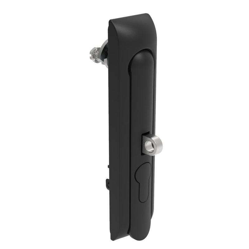 SOUTHCO Swinghandle Latch, Large Size - 150 mm (5.9 in), With Padlock Hasp, Use with Linear Actuator or as Single Point Latch, Non-Locking with detent, Non-Sealed, Zinc Alloy, Powder Coated, Black [H3-60-420-050]