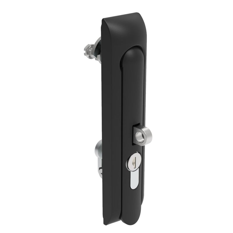 SOUTHCO Swinghandle Latch, Large Size - 150 mm (5.9 in), With Padlock Hasp, Use with Linear Actuator or as Single Point Latch, CH 300 Key DIN, Non-Sealed, Zinc Alloy, Powder Coated, Black [H3-60-422-050]