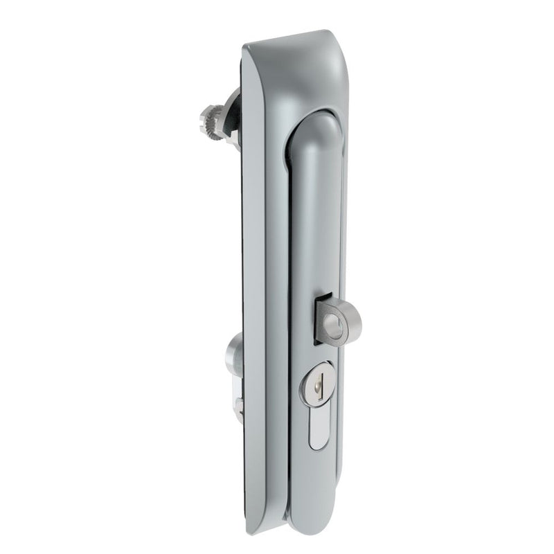 SOUTHCO Swinghandle Latch, Large Size - 150 mm (5.9 in), With Padlock Hasp, Use with Linear Actuator or as Single Point Latch, CH 333 Key DIN, Non-Sealed, Zinc Alloy, Satin Chrome Plated [H3-60-423-044]