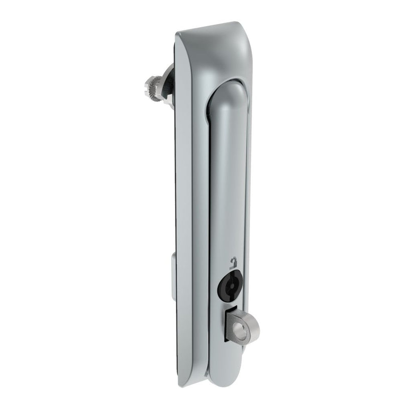 SOUTHCO Swinghandle Latch, Large Size - 150 mm (5.9 in), With Padlock Hasp, Use with Linear Actuator or as Single Point Latch, 3 mm Double Bit, Non-Sealed, Zinc Alloy, Satin Chrome Plated [H3-60-440-044]