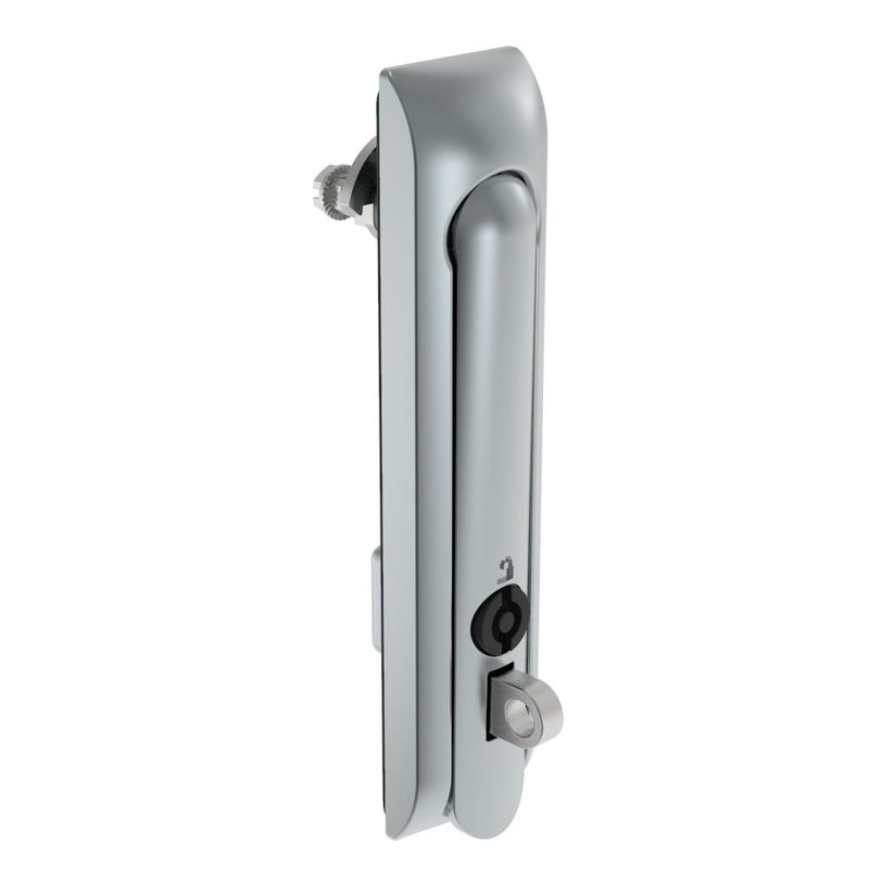 SOUTHCO Swinghandle Latch, Large Size - 150 mm (5.9 in), With Padlock Hasp, Use with Linear Actuator or as Single Point Latch, 5 mm Double Bit, Non-Sealed, Zinc Alloy, Satin Chrome Plated [H3-60-441-044]
