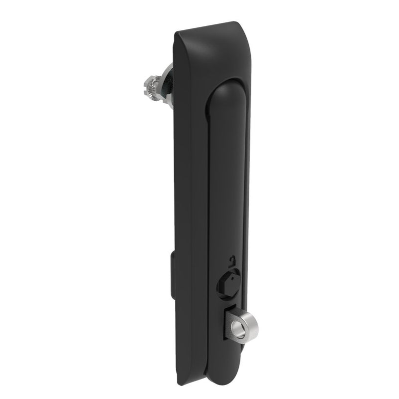 SOUTHCO Swinghandle Latch, Large Size - 150 mm (5.9 in), With Padlock Hasp, Use with Linear Actuator or as Single Point Latch, Bellcore 216 Key, Non-Sealed, Zinc Alloy, Powder Coated, Black [H3-60-442-050]
