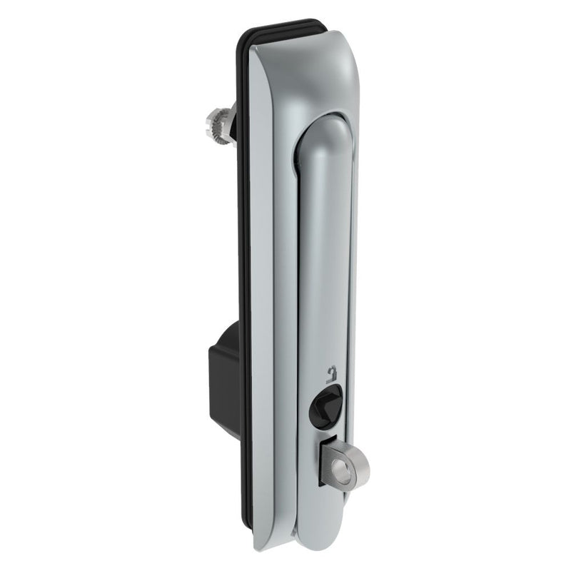 SOUTHCO Swinghandle Latch, Large Size - 150 mm (5.9 in), With Padlock Hasp, Use with Linear Actuator or as Single Point Latch, 8 mm Triangle, Sealed, Zinc Alloy, Satin Chrome Plated [H3-60-447-144]