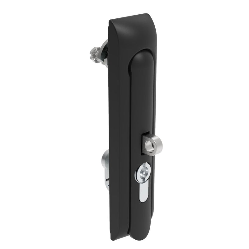 SOUTHCO Swinghandle Latch, Large Size - 150 mm (5.9 in), With Padlock Hasp, Use with Linear Actuator or as Single Point Latch, 3 mm Double Bit DIN, Non-Sealed, Zinc Alloy, Powder Coated, Black [H3-60-470-050]
