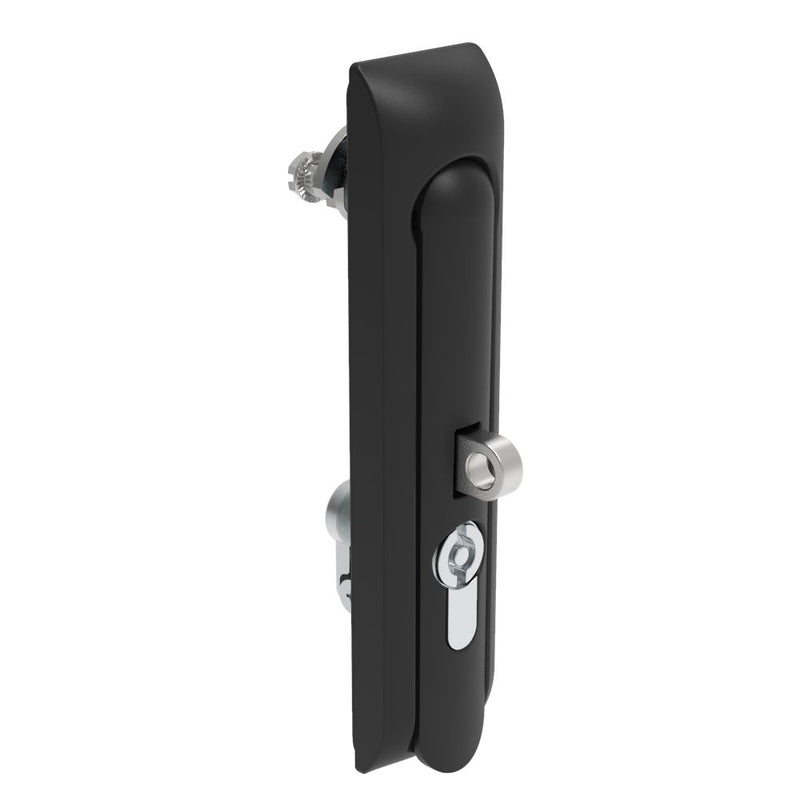 SOUTHCO Swinghandle Latch, Large Size - 150 mm (5.9 in), With Padlock Hasp, Use with Linear Actuator or as Single Point Latch, 5 mm Double Bit DIN, Non-Sealed, Zinc Alloy, Powder Coated, Black [H3-60-471-050]