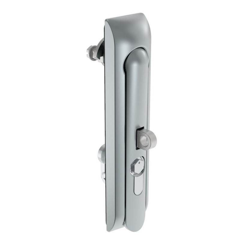 SOUTHCO Swinghandle Latch, Large Size - 150 mm (5.9 in), With Padlock Hasp, Use with Linear Actuator or as Single Point Latch, Bellcore 216 Key DIN, Non-Sealed, Zinc Alloy, Satin Chrome Plated [H3-60-472-044]