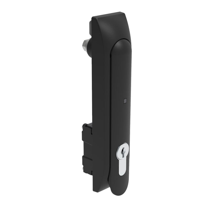 SOUTHCO Swinghandle Latch, Large Size - 150 mm (5.9 in), Push-to-Close Handle, Use with Linear Actuator or as Single Point Latch, CH 300 Key DIN, Non-Sealed, Glass filled Nylon, Black [H3-65-522-071]