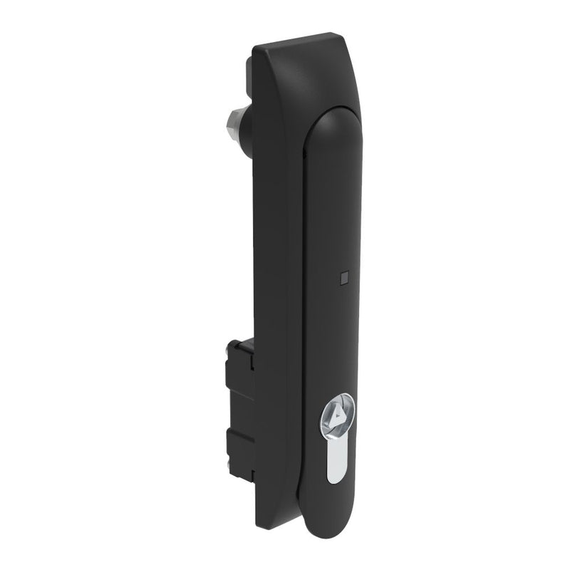 SOUTHCO Swinghandle Latch, Large Size - 150 mm (5.9 in), Push-to-Close Handle, Use with Linear Actuator or as Single Point Latch, 8 mm Triangle DIN, Non-Sealed, Glass filled Nylon, Black [H3-65-577-071]